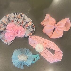 Floral and Pink Kids Headband Set